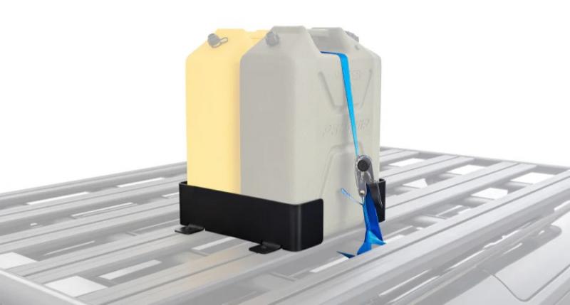 Preview: Rhino Rack Doppel-Kanister Halterung inkl. ZWIFLOC u. Zurrgurt für Pioneer Plattform, Horizontal